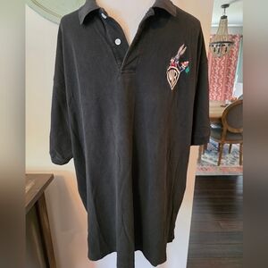 Warner Bros Branded Vintage 1993 Black Polo Size XXL Men's Bugs Bunny Cotton